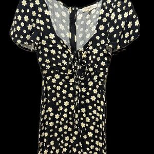 Rewind Black and White Ruched Sundress